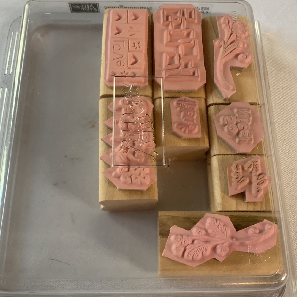 Stampin' Up SMORGASBORDERS Mounted Wood Stamp Set RETIRED - Picture 2 of 3